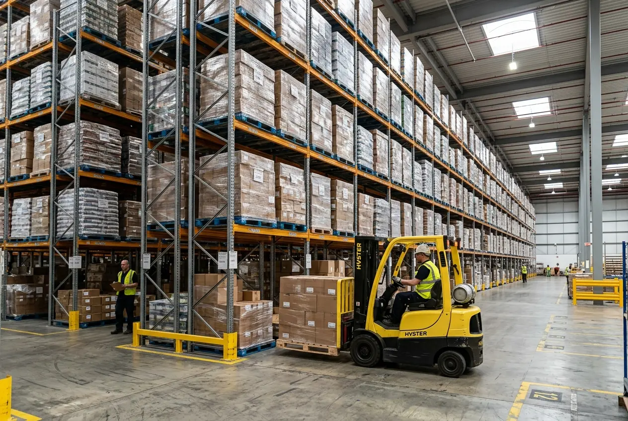 Palletstellingen en grootvakstellingen in distributiecentrum